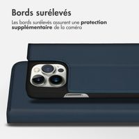 Accezz Étui de télephone Slim Folio en cuir de qualité supérieure Apple iPhone 14 Pro - Bleu foncé
