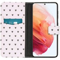 imoshion Design Softcase Bookcase Samsung Galaxy S21 - Hearts Allover White