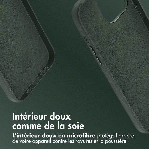 Accezz Coque arrière en cuir avec MagSafe iPhone 14 Pro Max - Cedar Green