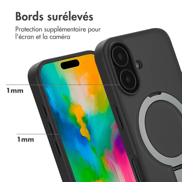 Accezz Coque Ring Stand avec MagSafe Apple iPhone 16 - Noir