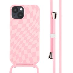 imoshion Coque design en silicone avec cordon Apple iPhone 14 - Retro Pink