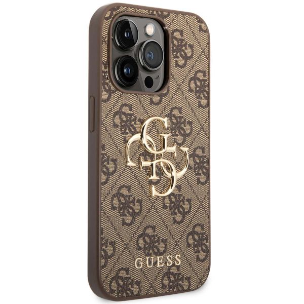 Guess Coque 4G Metal Logo Backcover iPhone 14 Pro Max - Brun