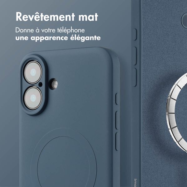 imoshion Coque Couleur avec MagSafe Apple iPhone 16 - Bleu foncé
