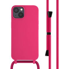 imoshion Coque en silicone avec cordon Apple iPhone 14 - Fluor Roze
