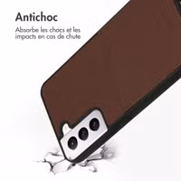 Accezz Coque en cuir de qualité supérieure avec fentes pour cartes Samsung Galaxy S22 Plus - Marron