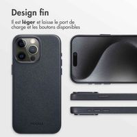 Accezz Coque arrière en cuir avec MagSafe Apple iPhone 15 Pro Max - Onyx Black