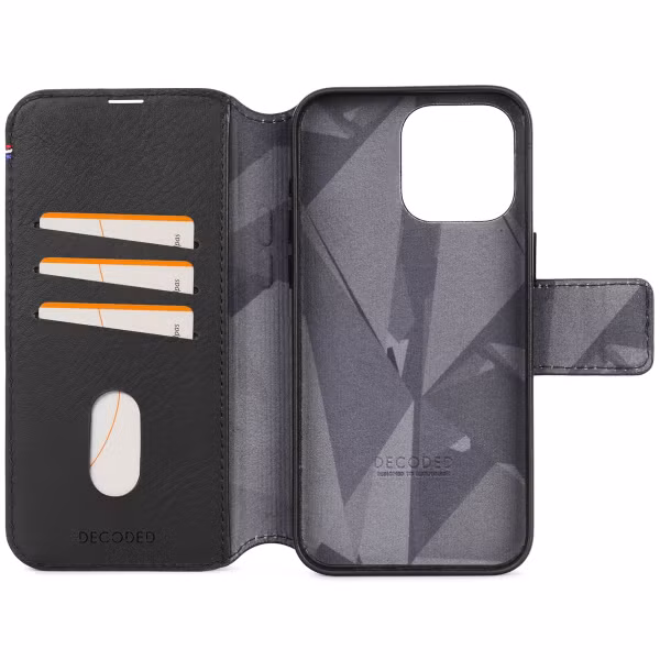 Decoded Portefeuille détachable 2 en 1 en cuir Apple iPhone 15 Pro Max - Noir
