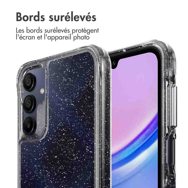 imoshion Coque arrière transparente Pailletée Samsung Galaxy A15 (5G/4G) - Argent