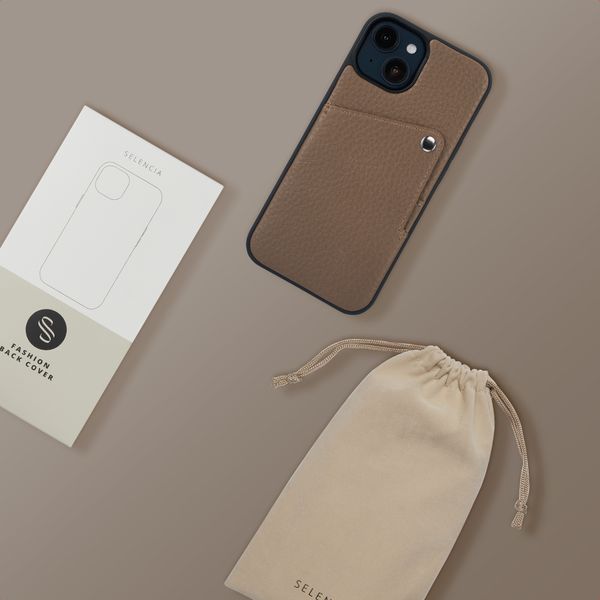 Selencia Coque Riva avec porte-cartes Apple iPhone 14 / 13 - Mocha Brown