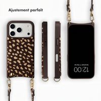 Selencia Nova coque arrière en cuir véritable avec porte-cartes Apple iPhone 17 Pro - Fawn Chic