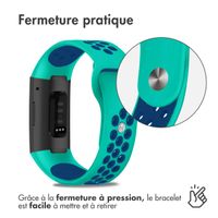 imoshion Bracelet sportif en silicone Fitbit Charge 3  /  4 - Turquoise  /  Bleu