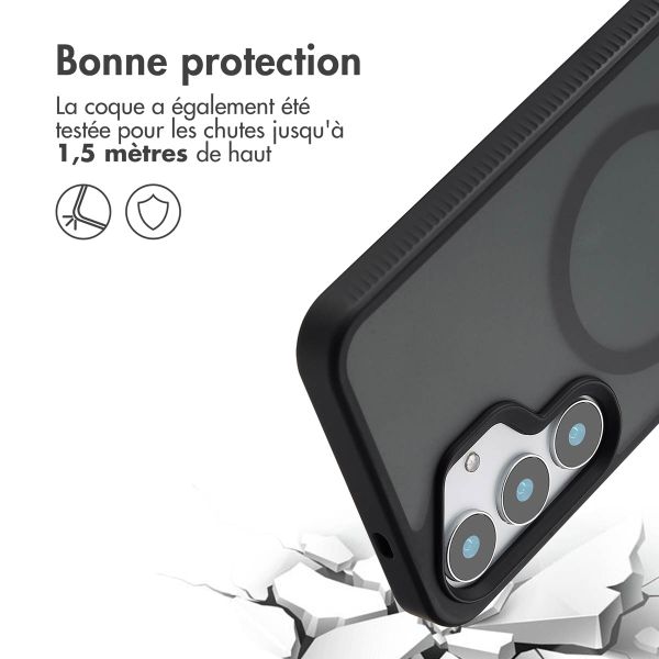 Accezz Coque Givrée Robuste avec MagSafe Samsung Galaxy S25 Plus - Noir