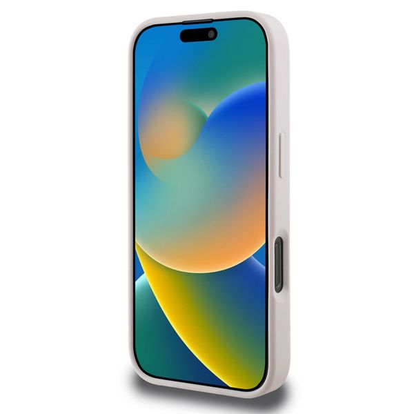 Guess Coque arrière Bottom Stripe 4G Apple iPhone 16 Pro - Rose