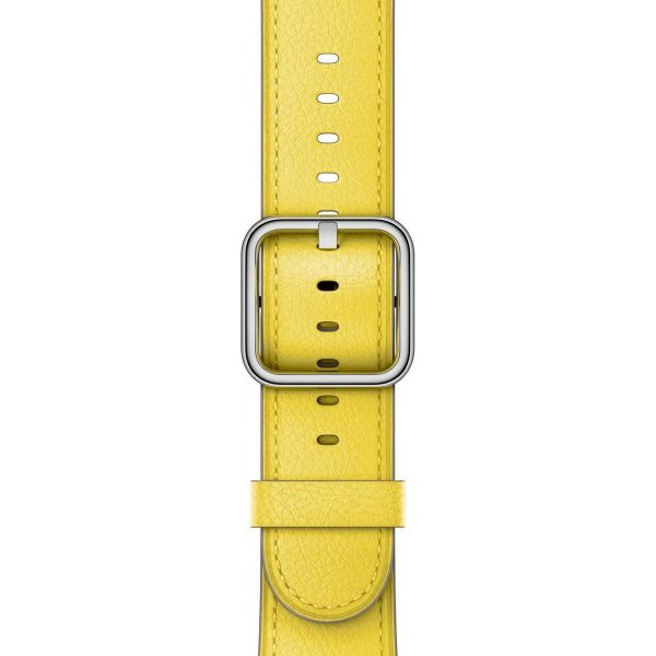 Apple Bracelet Leather Band Classic Buckle Apple Watch Series 1 t/m 9 / SE (38/40/41 mm) | Series 10 / 11 (42 mm) - Spring Yellow