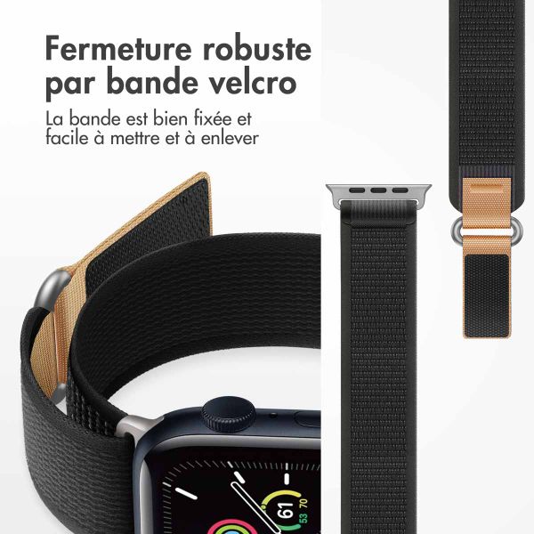 imoshion Bracelet Trail en nylon Apple Watch Series 1 t/m 9 / SE (38/40/41 mm) | Series 10 / 11 (42 mm) - Noir