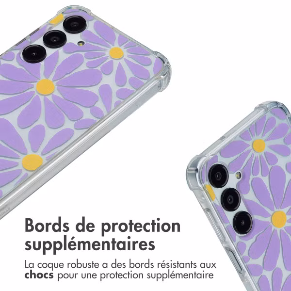 imoshion Coque Design avec cordon Samsung Galaxy A16 - Tropical Violet Flowers Connect