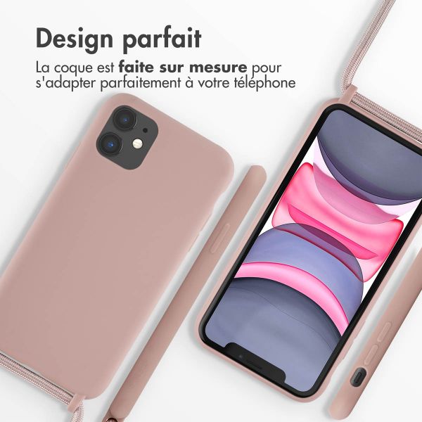 imoshion Coque en silicone avec cordon Apple iPhone 11 - Sand Pink