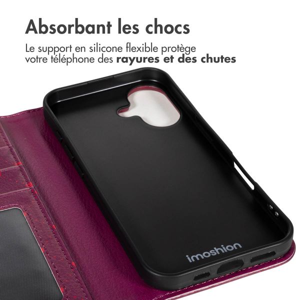 imoshion Étui de télephone portefeuille Design Apple iPhone 17 - Crush Check Coral Dust
