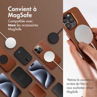 Accezz Étui de téléphone portefeuille en cuir 2-en-1 avec MagSafe iPhone 14 - Sienna Brown