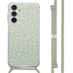 imoshion Coque Design avec cordon Samsung Galaxy A16 - Smoke Green Flowers