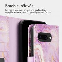 imoshion Étui de télephone portefeuille Design Google Pixel 9A - Purple Marble