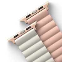 Uniq Bracelet Revix réversible Apple Watch Series 1 t/m 9 / SE (38/40/41 mm) | Series 10 / 11 (42 mm) - Blush Pink / Beige