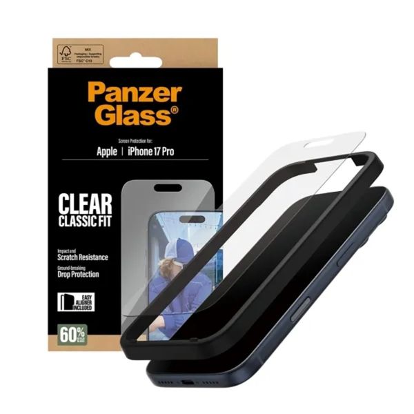 PanzerGlass Protection d'écran en verre trempé Anti-bactéries Apple iPhone 17 Pro