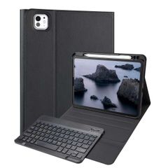 Accezz Étui de tablette portefeuille Bluetooth Clavier AZERTY iPad Pro 11 (2025) M5 / (2024) M4 - Noir