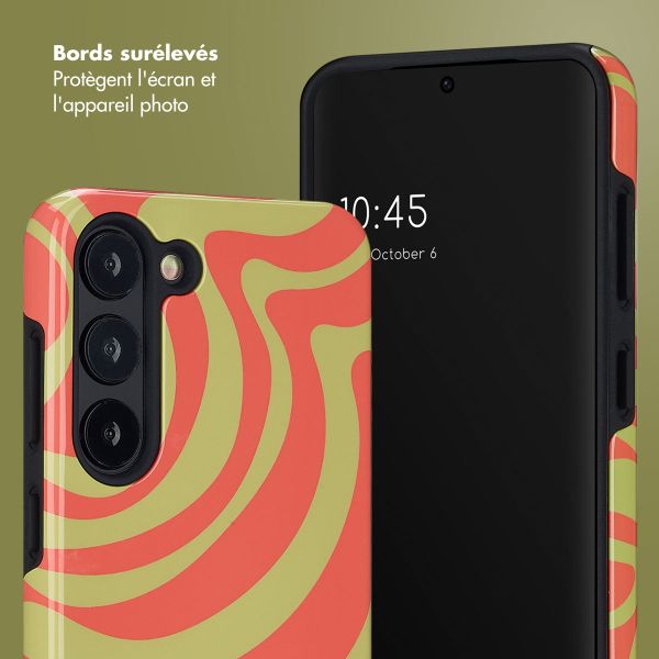 Selencia Coque arrière Vivid Samsung Galaxy S23 - Wavy Swirl Orange Fern