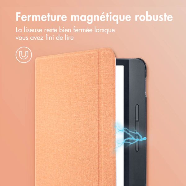 imoshion Étui de liseuse portefeuille Canvas Sleepcover avec support Tolino Vision 5 - Peach