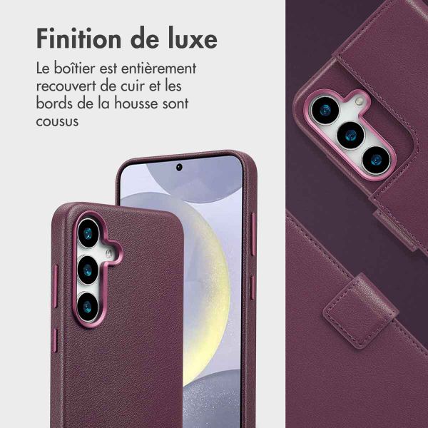 Accezz Étui de téléphone portefeuille en cuir 2-en-1 avec MagSafe Samsung Galaxy S25 Plus - Heath Purple