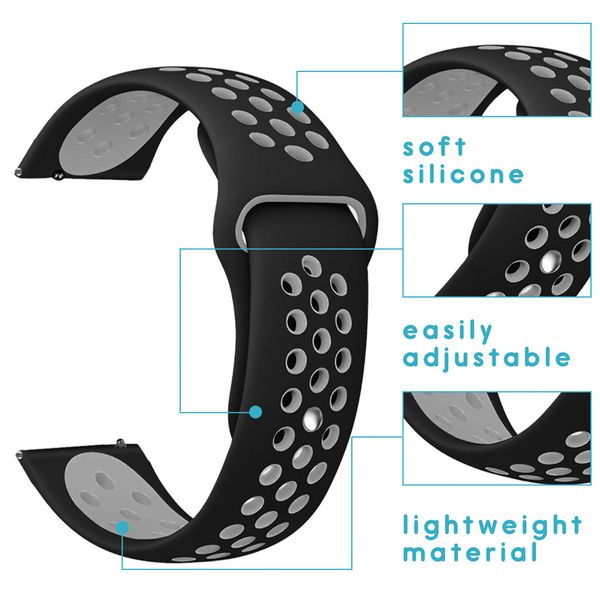 imoshion Bracelet sportif en silicone Fitbit Versa 2 / Lite - Noir / Gris