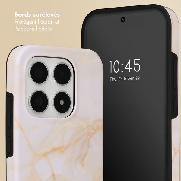 Selencia Coque arrière Vivid avec MagSafe Xiaomi 17 - Golden Beige Marble