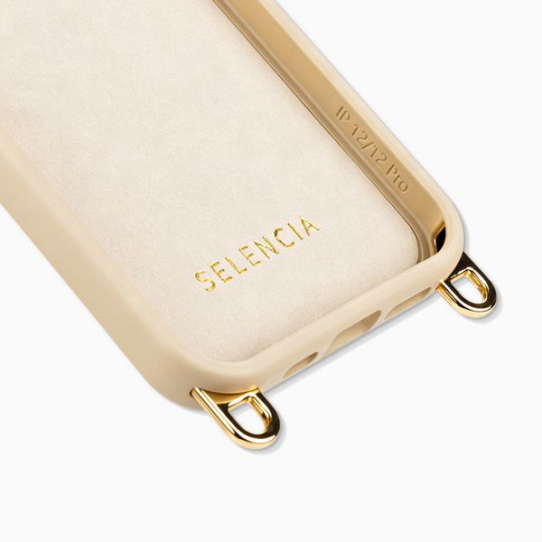Selencia Coque arrière Rivièra avec MagSafe avec crochets amovibles iPhone 12 / 12 Pro - Milky Latte