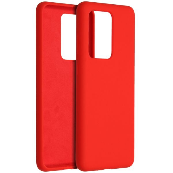 Accezz Coque Liquid Silicone Samsung Galaxy S20 Ultra - Rouge