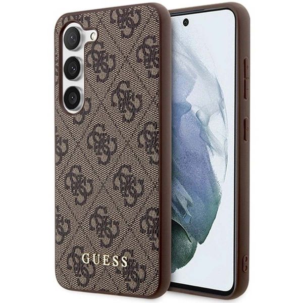 Guess ﻿Coque arrière 4G Classic Logo Samsung Galaxy S24 Plus - Brun