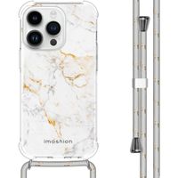 imoshion Coque Design avec cordon iPhone 14 Pro - White Marble