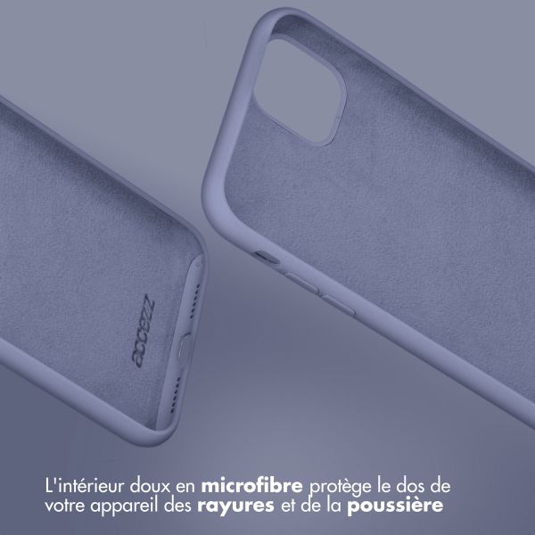 Accezz Coque Liquid Silicone Apple iPhone Xr - Lavender Gray