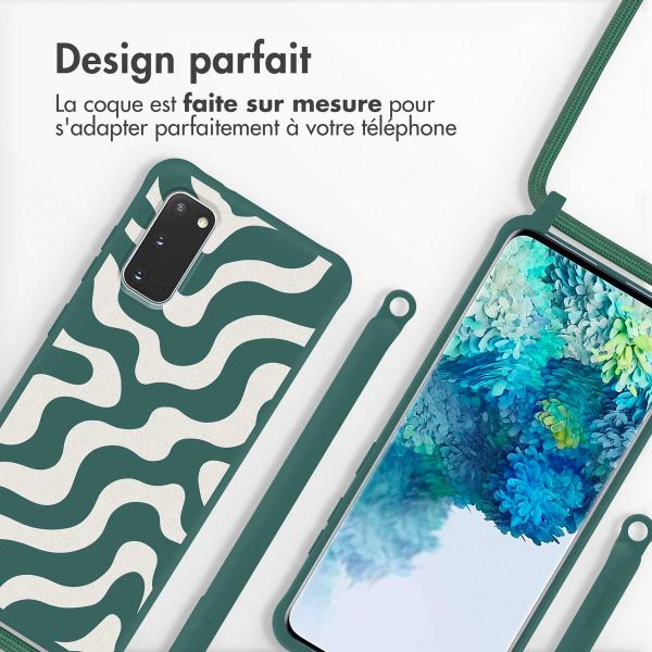 imoshion Coque design en silicone avec cordon Samsung Galaxy S20 - Petrol Green Groovy