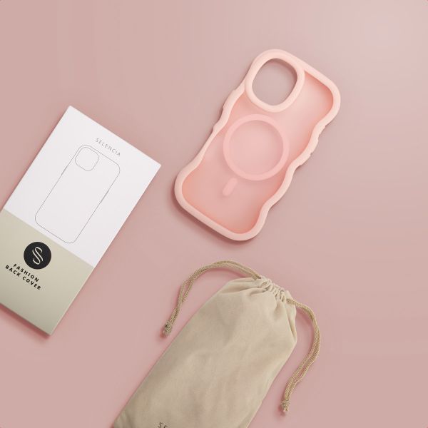 Selencia Coque arrière Wavy avec MagSafe Apple iPhone 16 - Soft Pink