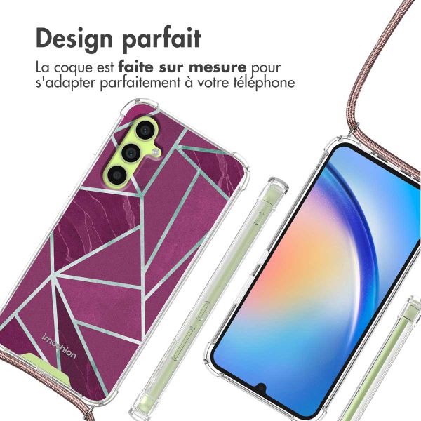 imoshion Coque Design avec cordon Samsung Galaxy A34 (5G) - Bordeaux Graphic