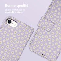 imoshion Étui de télephone portefeuille Design Apple iPhone SE (2022 / 2020) / 8 / 7 / 6(s) - White Daisy