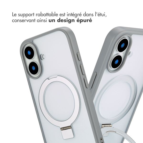 Accezz Coque Ring Stand avec MagSafe iPhone 16 - Grey