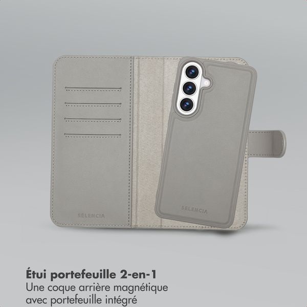 Selencia Étui portefeuille amovible Olyn avec MagSafe Samsung Galaxy S26 Plus - Gris