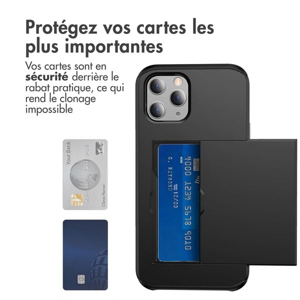 imoshion Coque arrière avec porte-cartes Apple iPhone 12 (Pro) - Noir