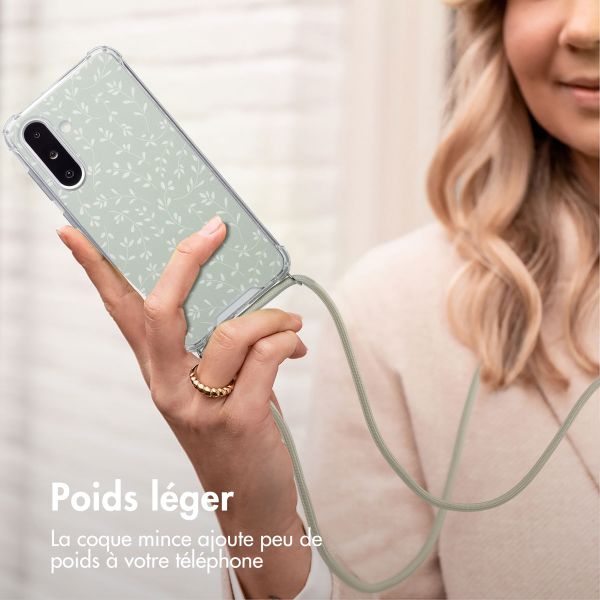 imoshion Coque Design avec cordon Samsung Galaxy A36 - Smoke Green Flowers
