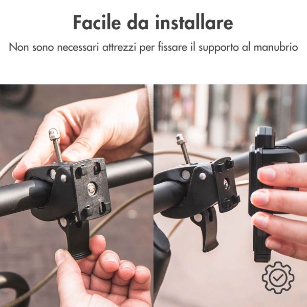 Accezz Support de téléphone pour vélo - Réglable - Universel - Noir