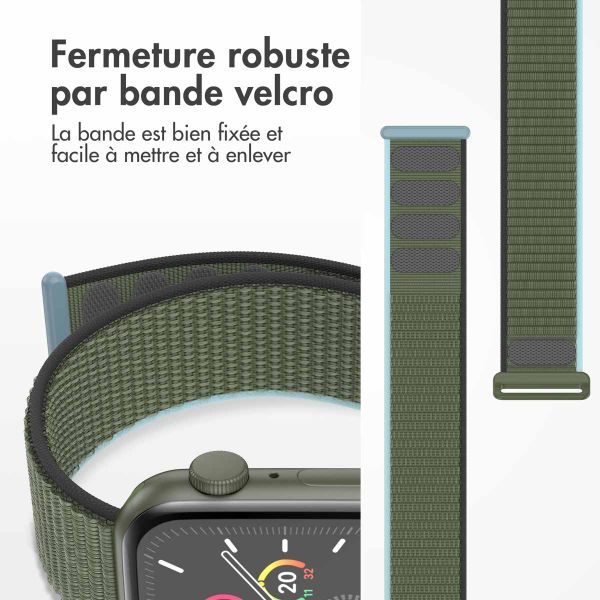 imoshion Bracelet en nylon Apple Watch Series 1 t/m 9 / SE (38/40/41 mm) | Series 10 / 11 (42 mm) - Dark Olive