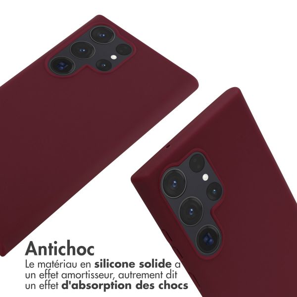 imoshion Coque en silicone avec cordon Samsung Galaxy S23 Ultra - Rouge foncé