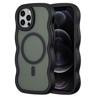 Selencia Coque arrière Wavy avec MagSafe Apple iPhone 12 (Pro) - Noir